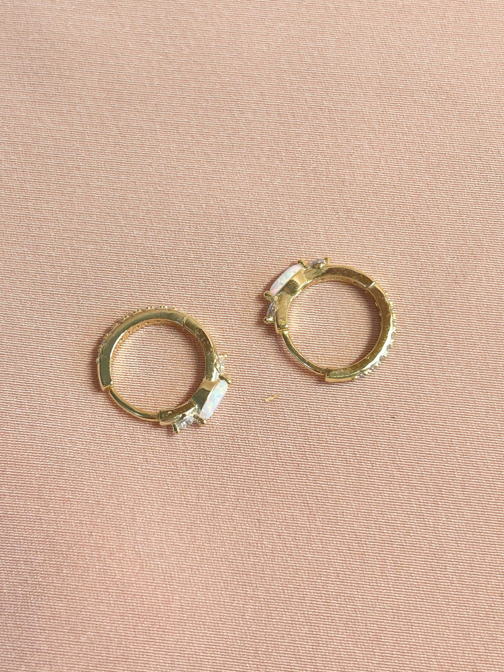 Opal Marquise & Cz Huggies Huggie Earrings