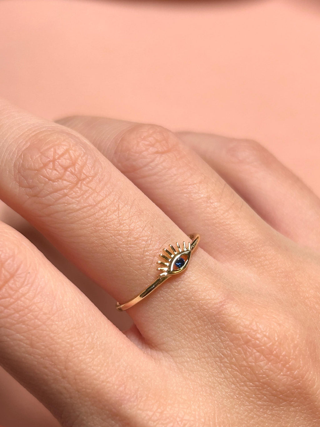 Mimi Blue Eye Nazar Ring ~ Vermeil Ring