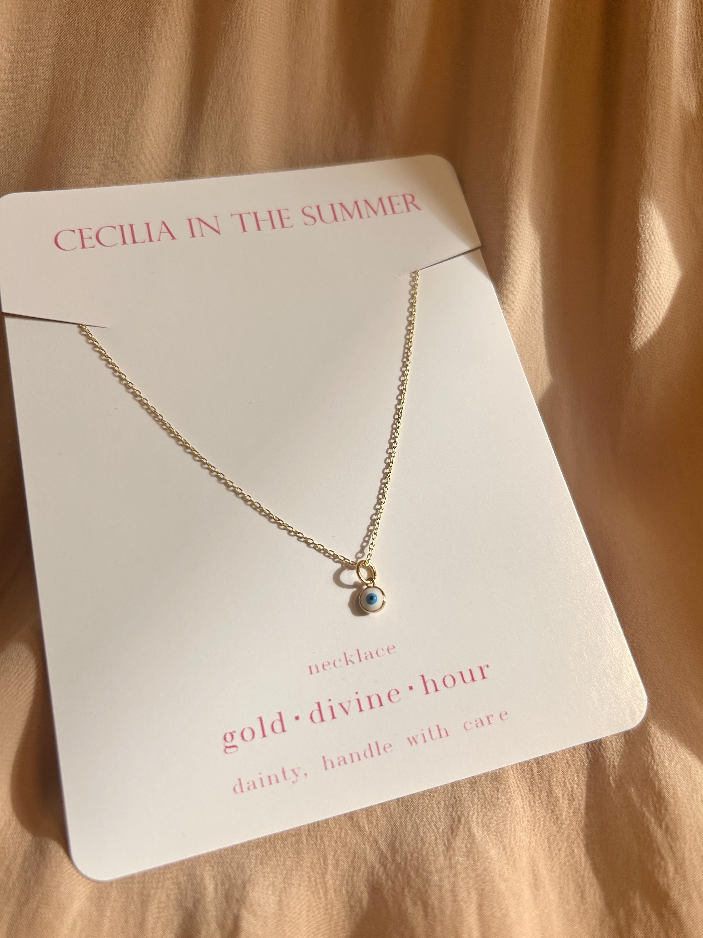 Mimi White Nazar Evil Eye Pendant ~ Vermeil Necklace