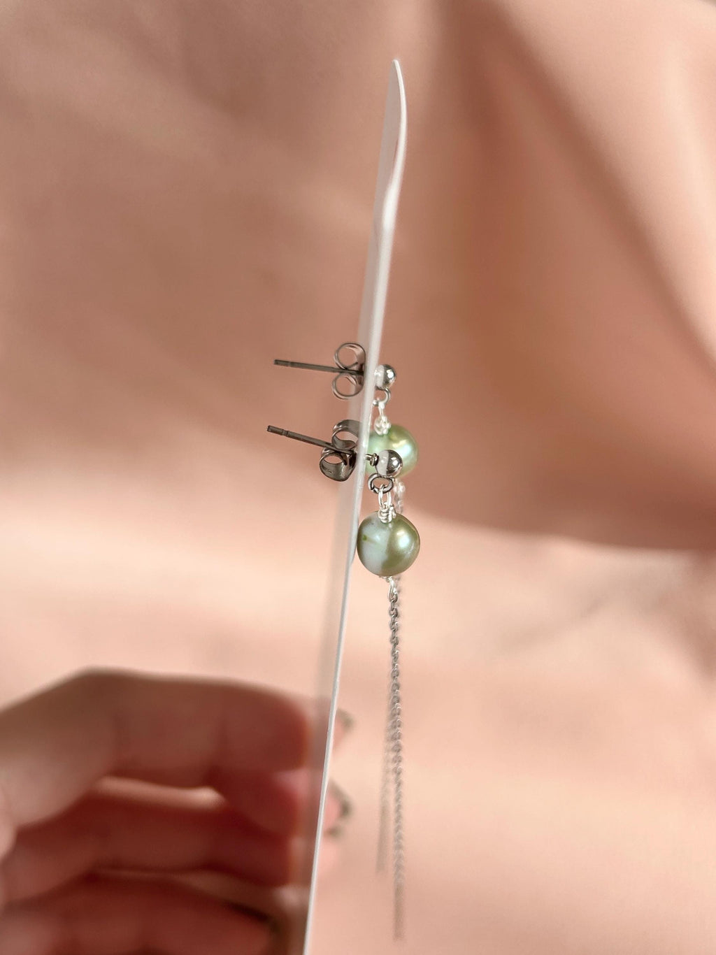 Stud-Threader Steel Silver ~ Pearl ~ Opal