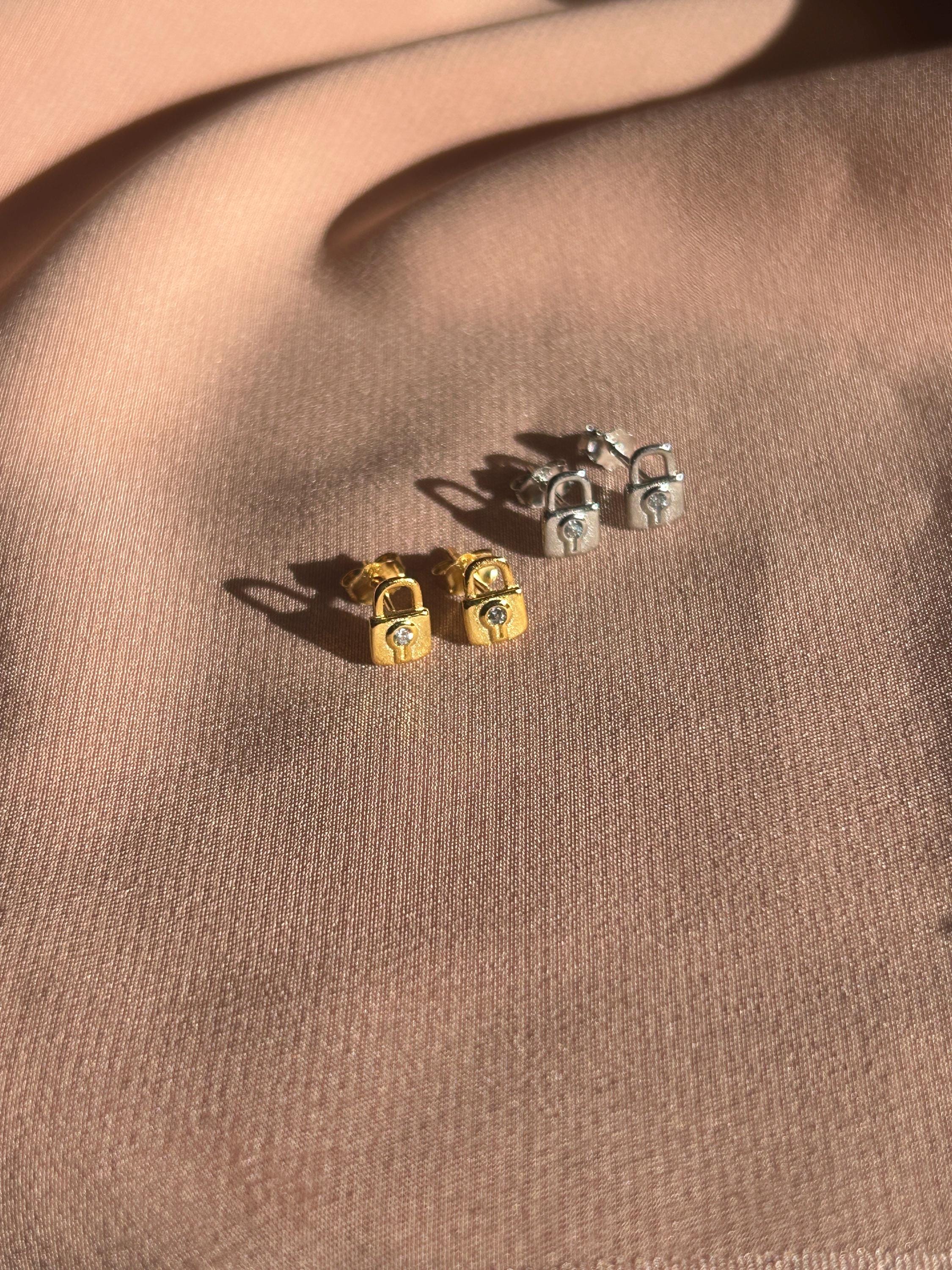 Locked In Locks Stud Vermeil Earrings
