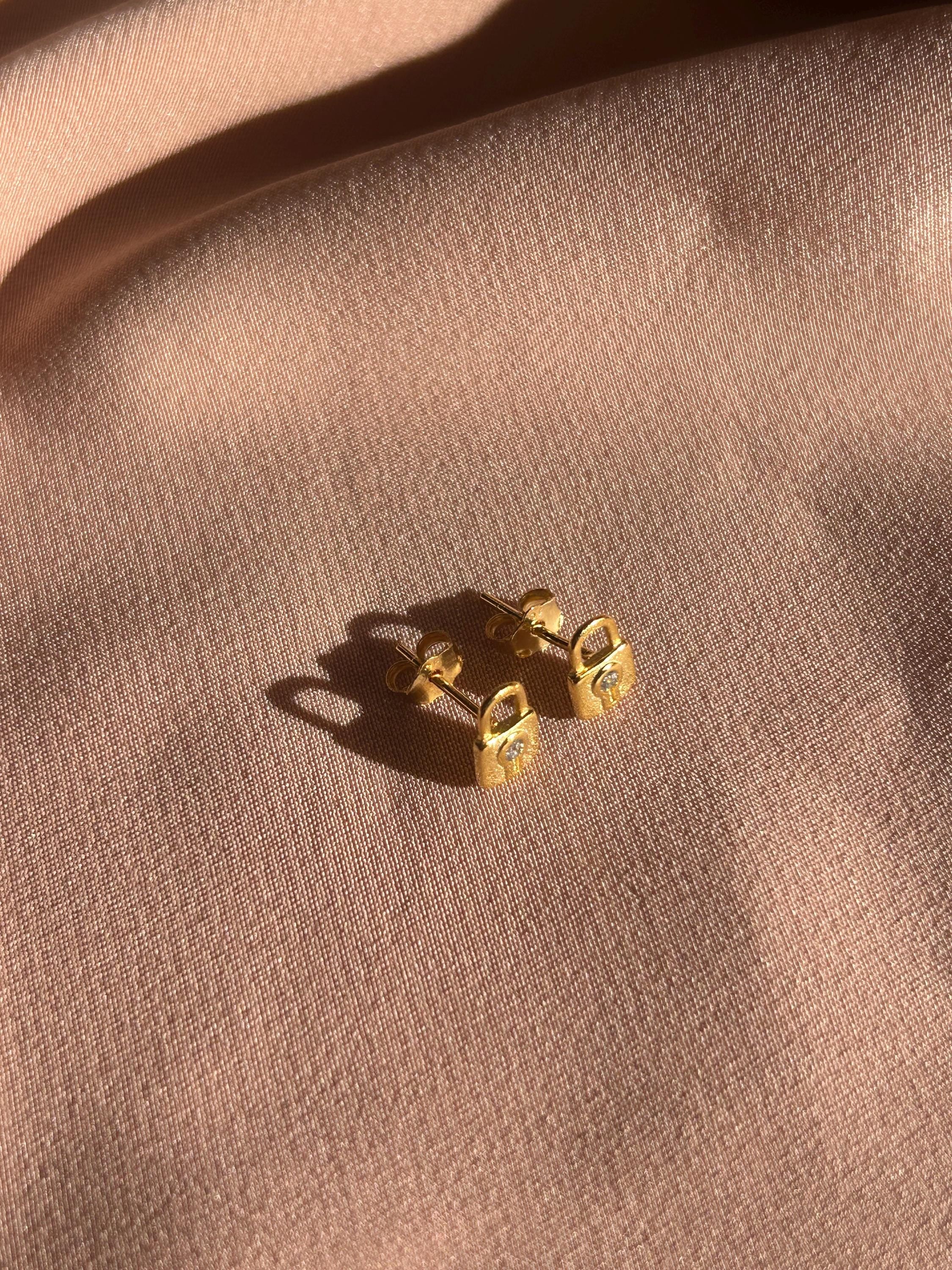 Locked In Locks Stud Vermeil Earrings