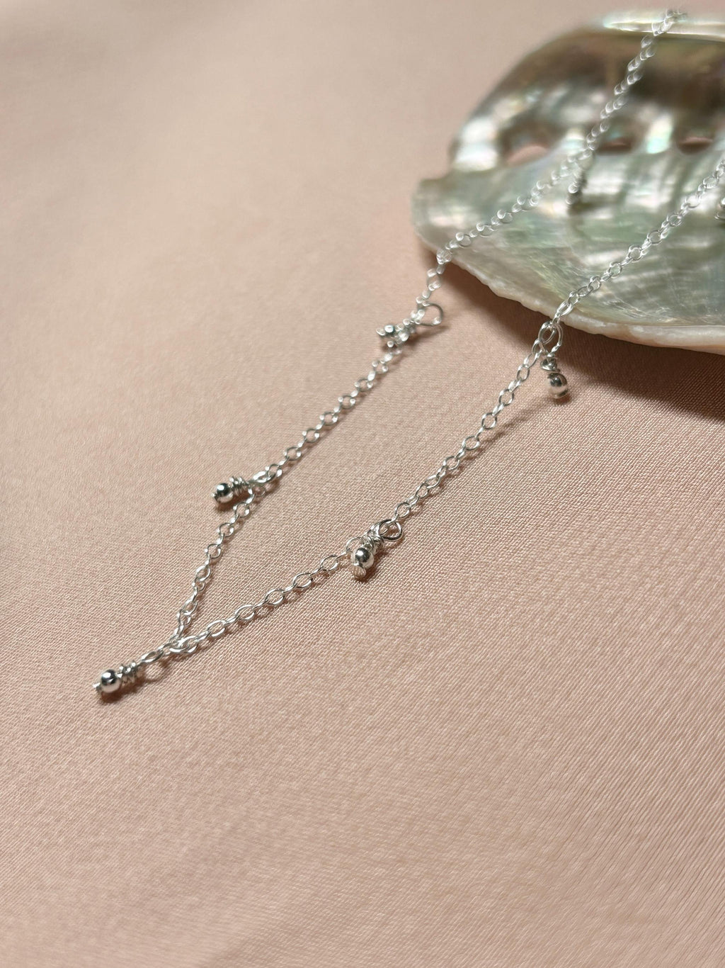Silver Dots Paperclip Necklace ~ Sterling Silver