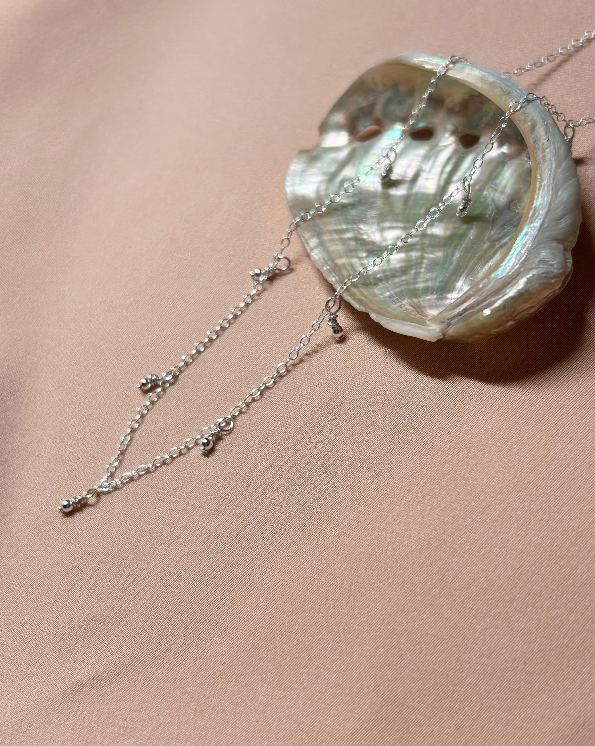 Silver Dots Paperclip Necklace ~ Sterling Silver