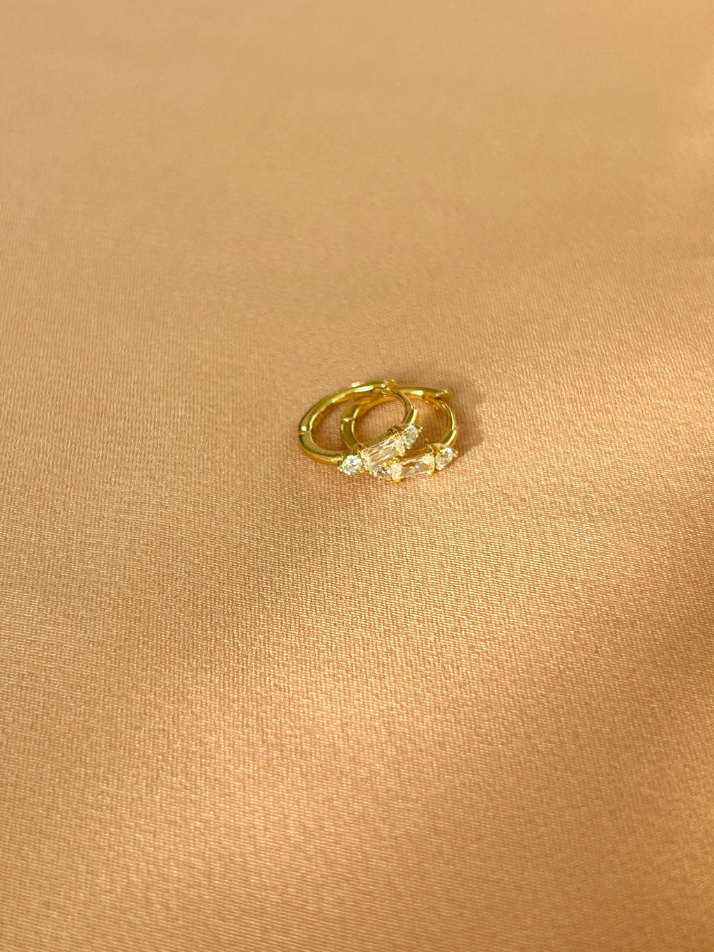 Baguette Clear CZ Huggies Earrings