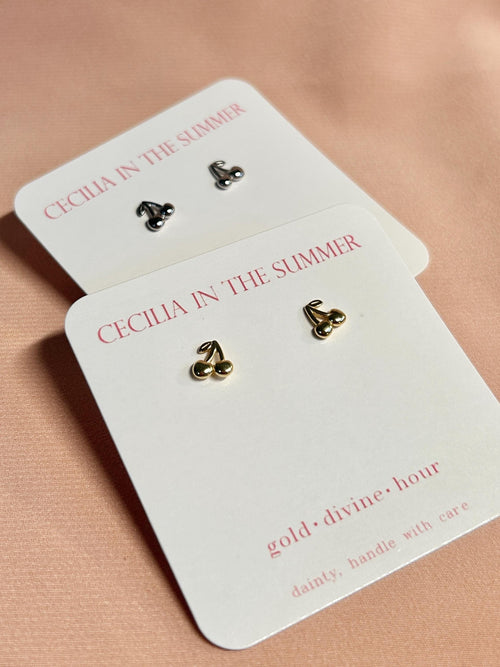 Cherry Fruit Stud Earrings