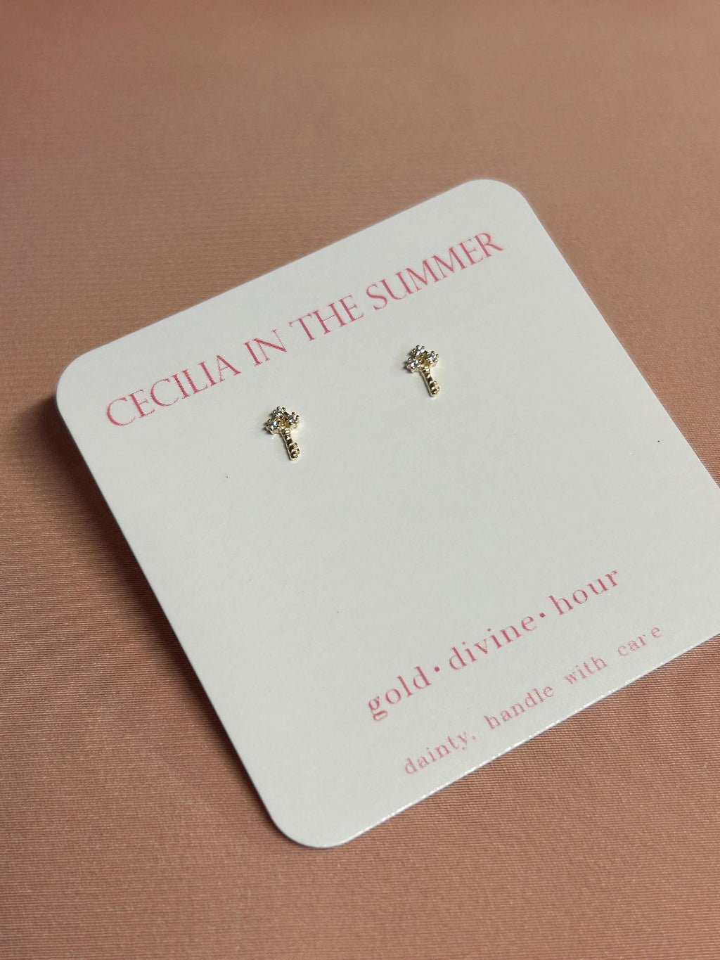 Locked In Key Stud Vermeil Earrings