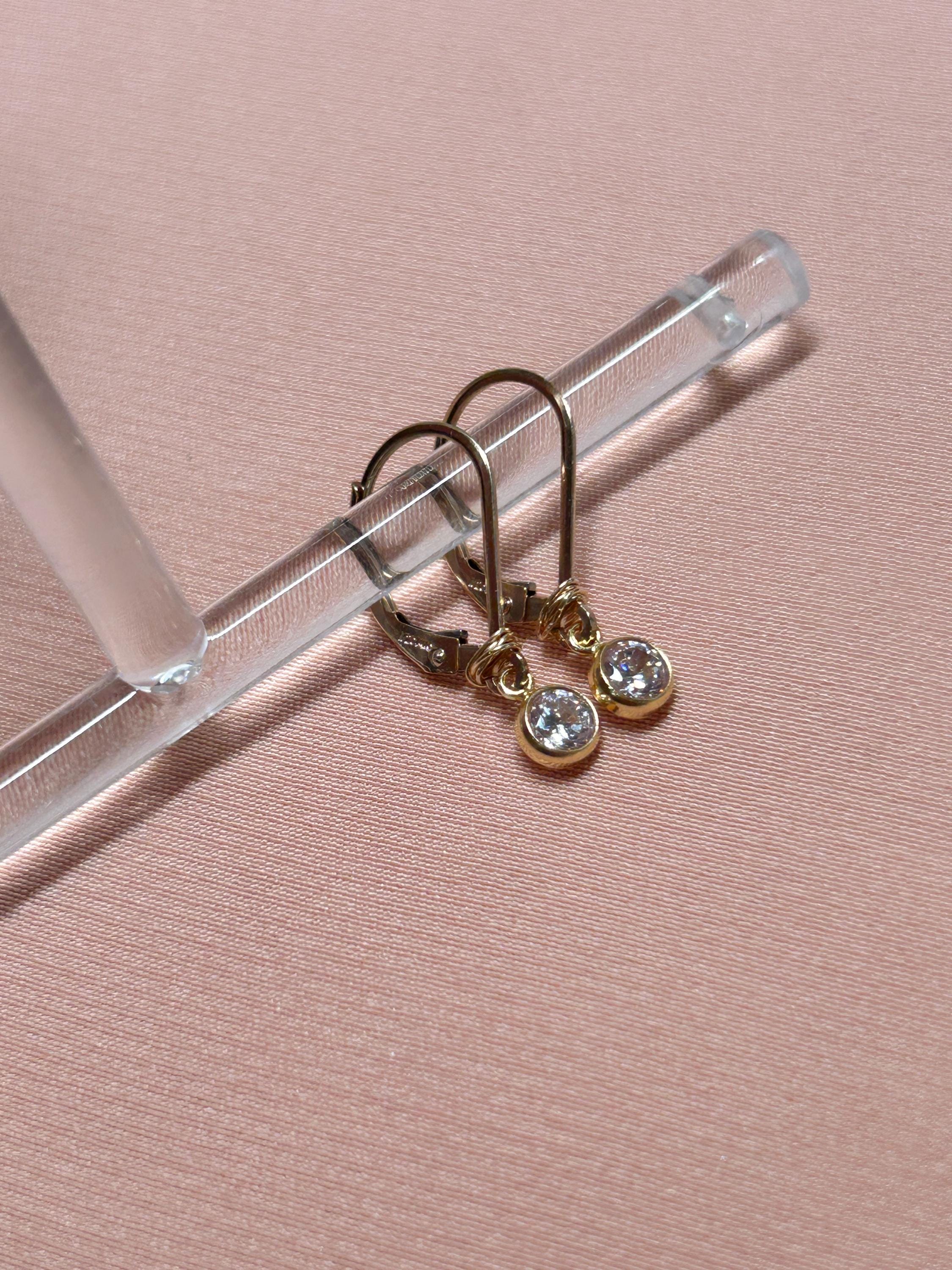Crystal Clear Gem Leverback Earrings