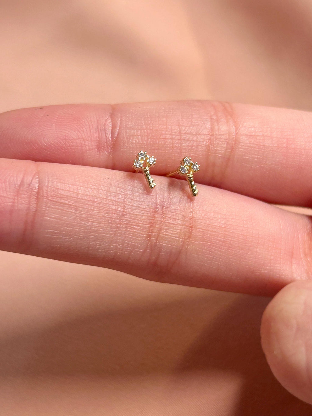 Locked In Key Stud Vermeil Earrings