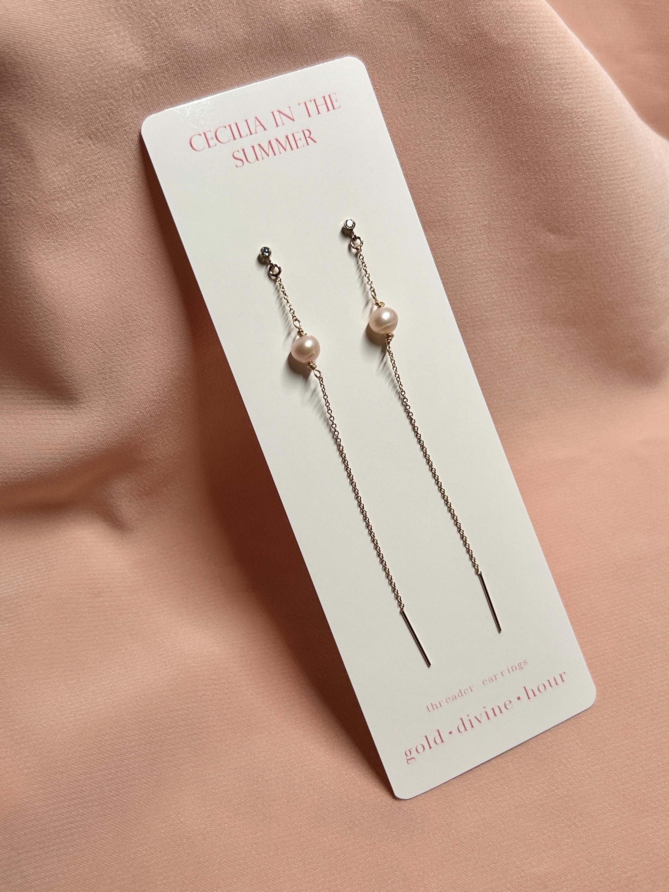 CZ Stud-Threader Opal / Pearl Earrings ~ 14kt Gold Filled