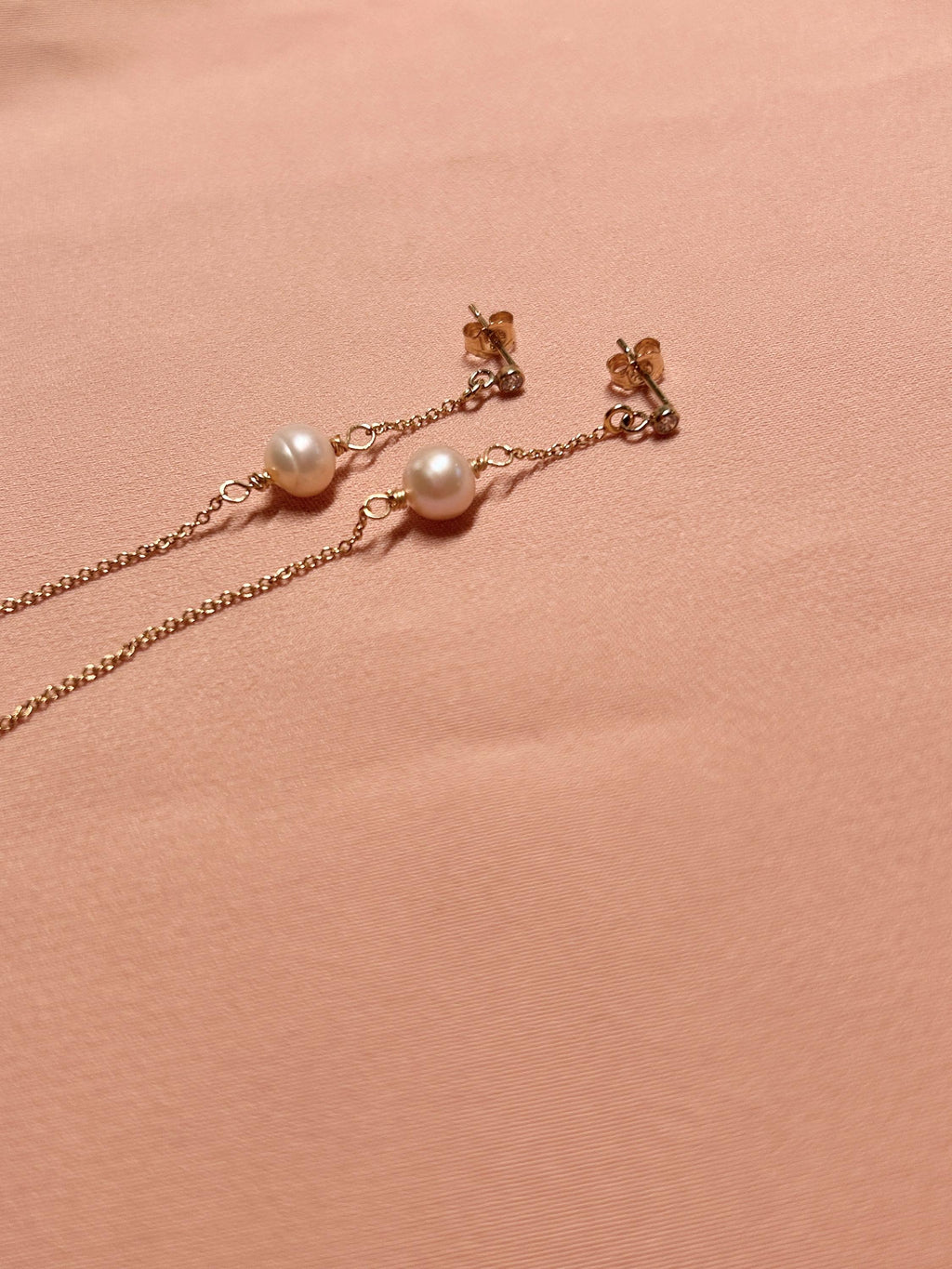 CZ Stud-Threader Opal / Pearl Earrings ~ 14kt Gold Filled