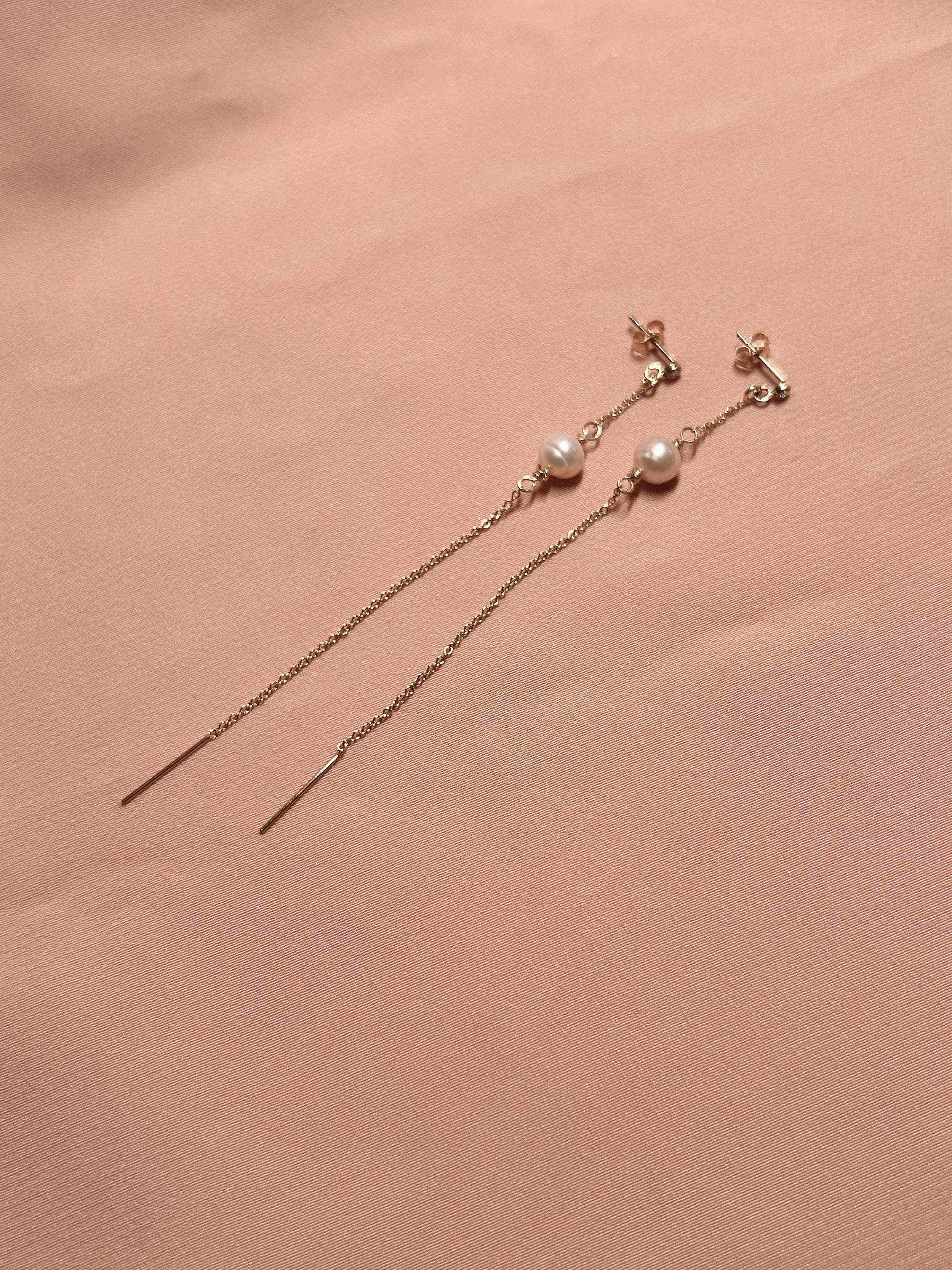 CZ Stud-Threader Opal / Pearl Earrings ~ 14kt Gold Filled