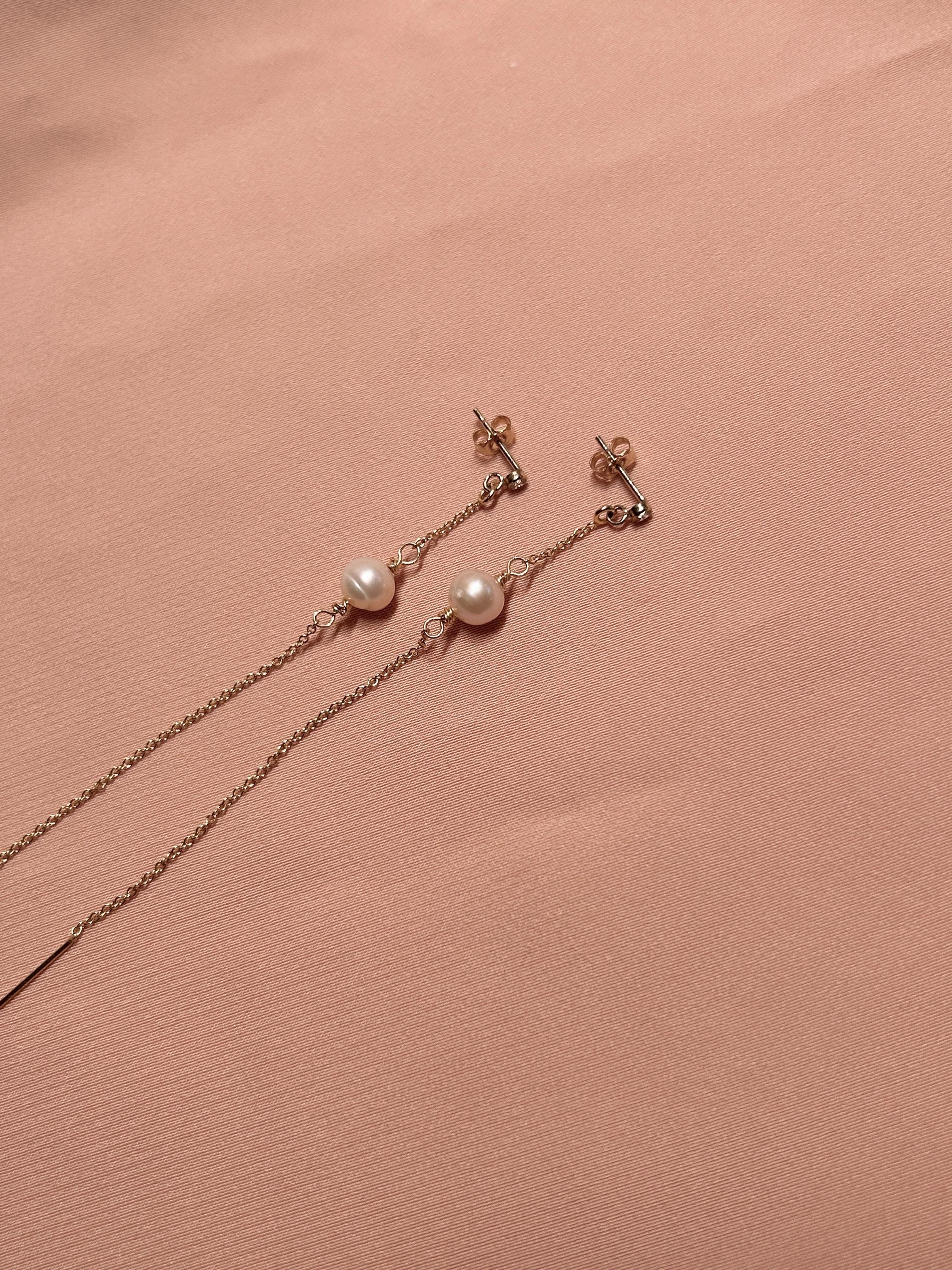 CZ Stud-Threader Opal / Pearl Earrings ~ 14kt Gold Filled