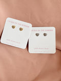 Twist Braid Heart Cz Stud Earrings