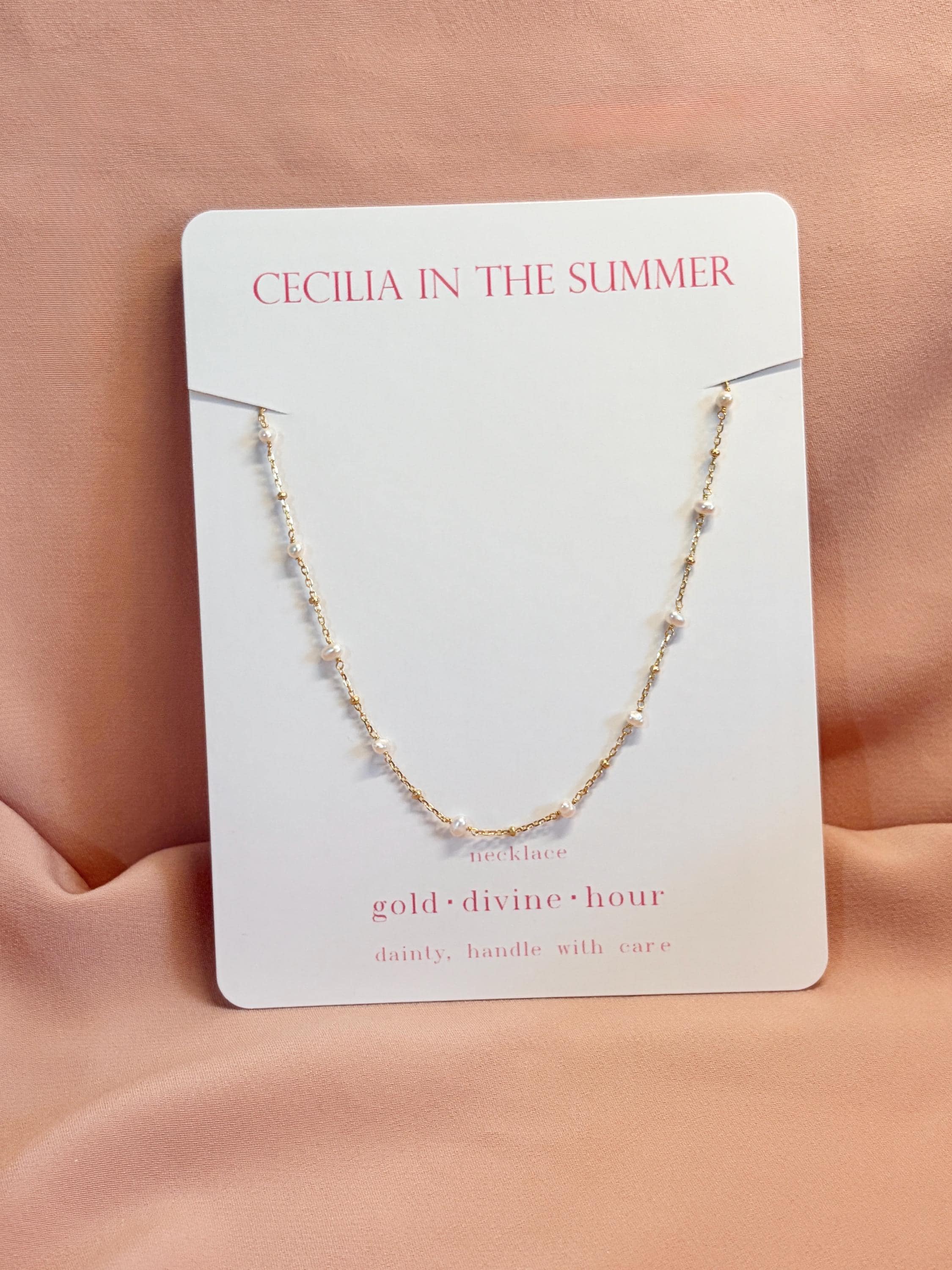 Pearl Golden Dots Necklace
