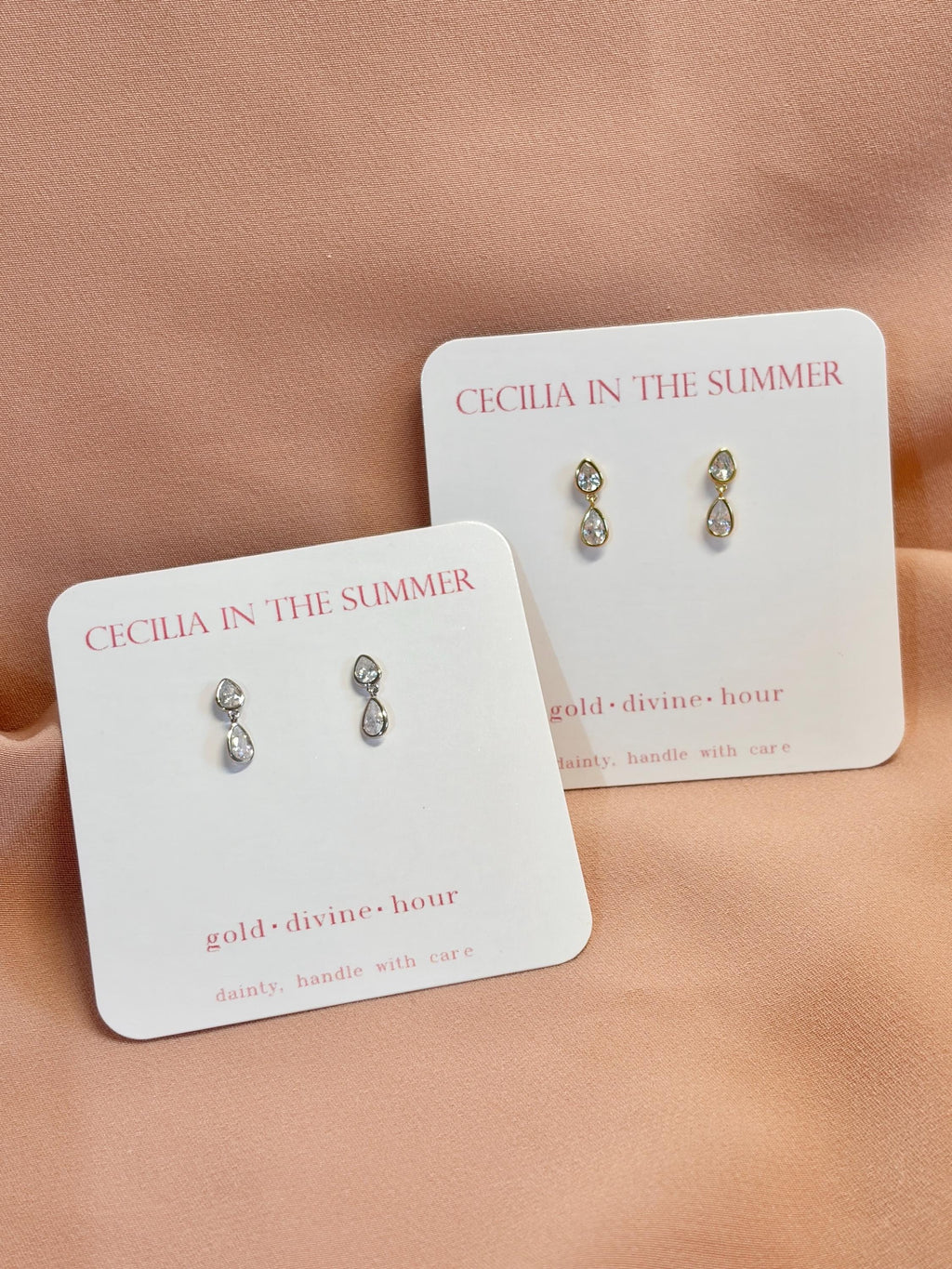 Crystal Pear Drop Stud Earrings