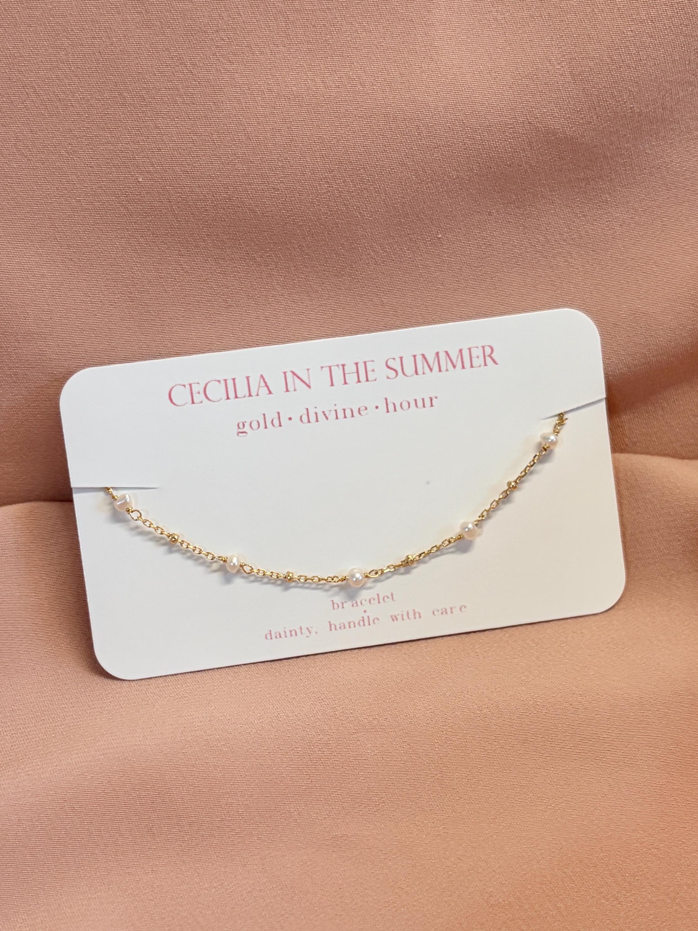 Pearl Golden Dots Bracelet