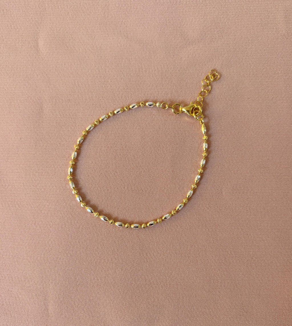 Two-Tone Oval Ball Chain Bracelet