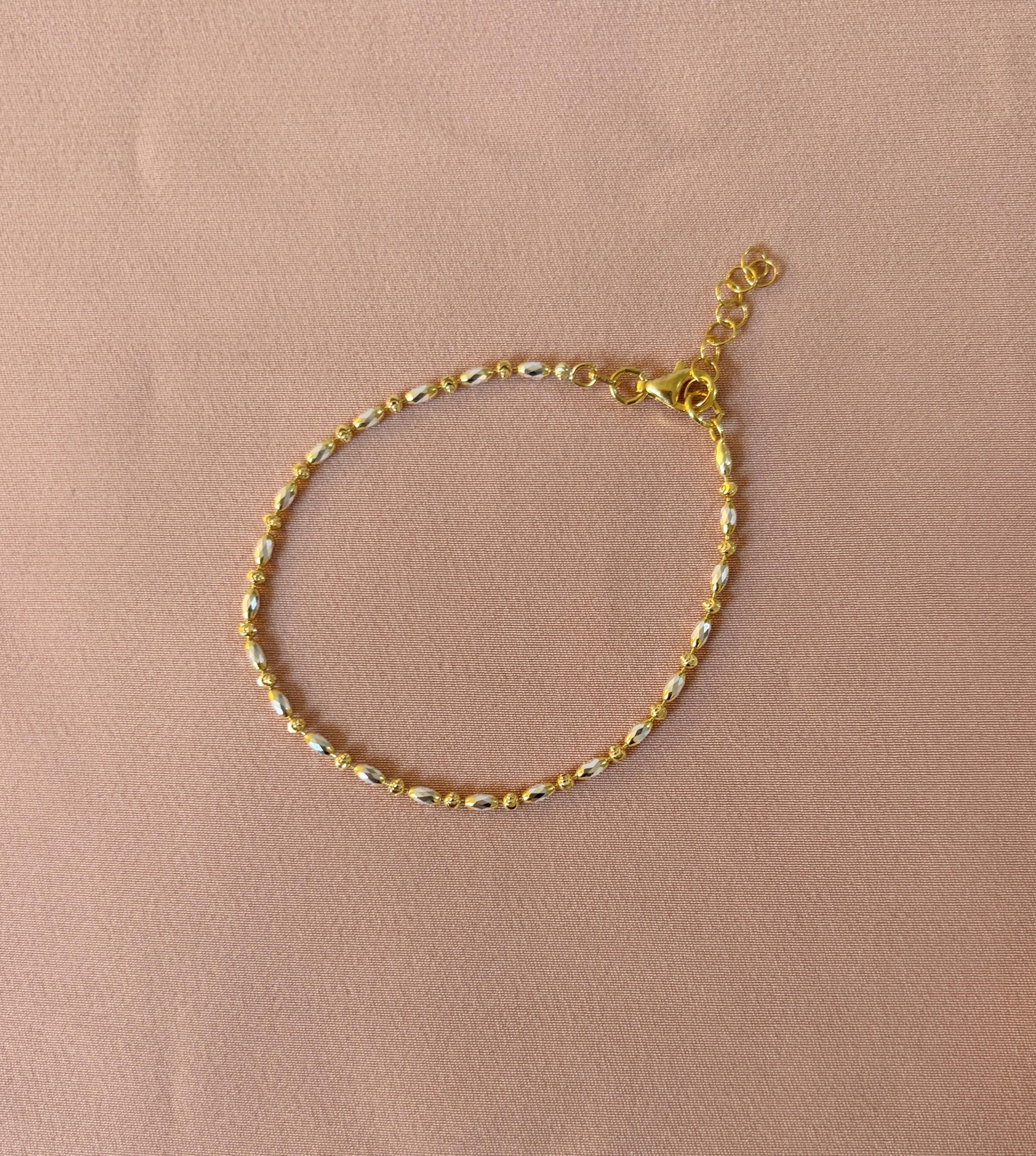 Two-Tone Oval Ball Chain Bracelet