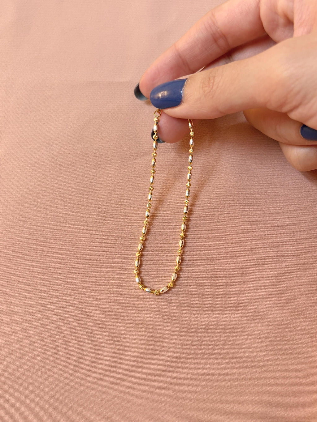 Two-Tone Oval Ball Chain Bracelet