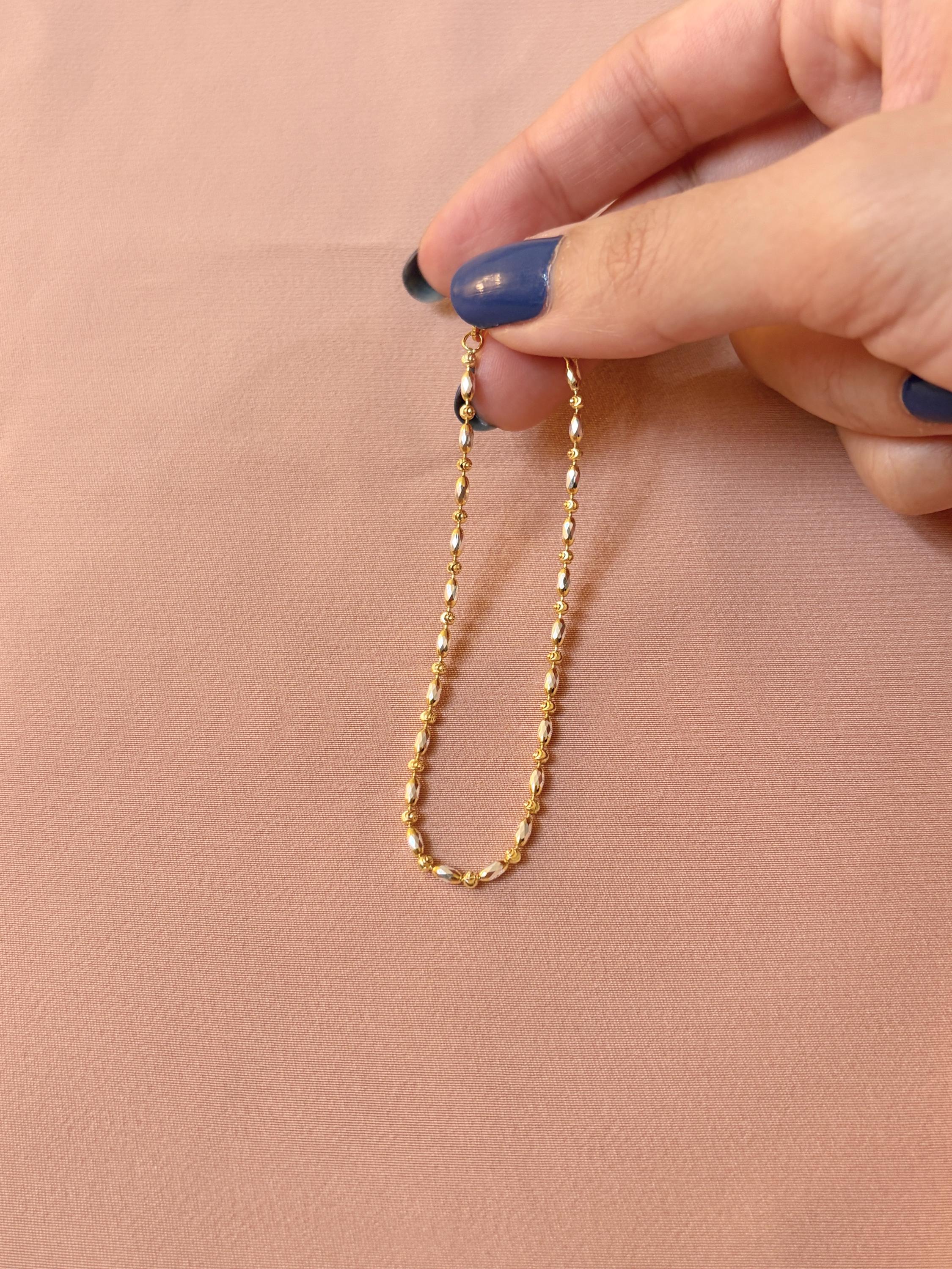 Two-Tone Oval Ball Chain Bracelet