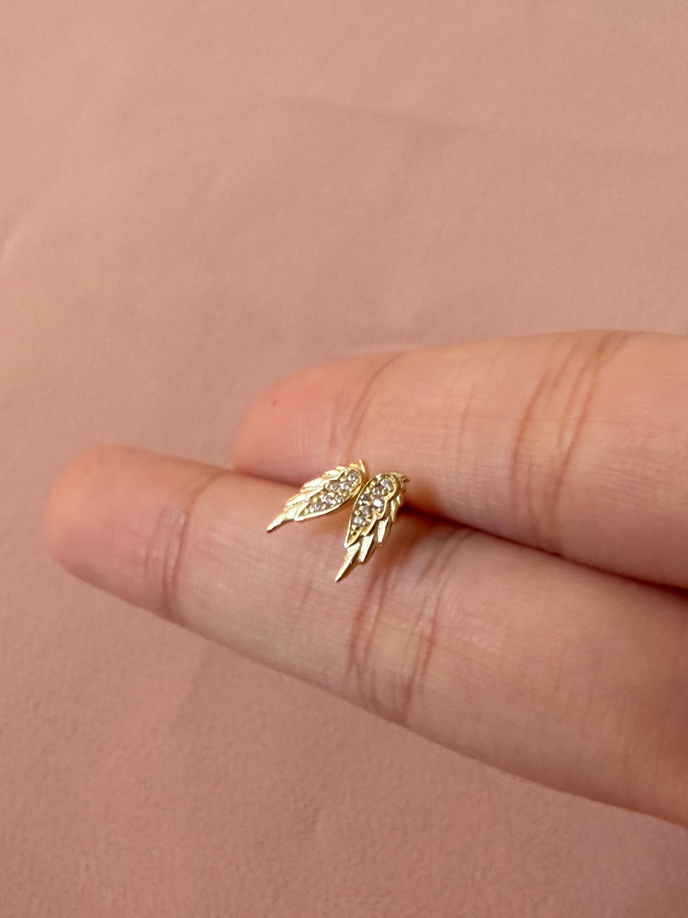Angel Wing CZ Earrings