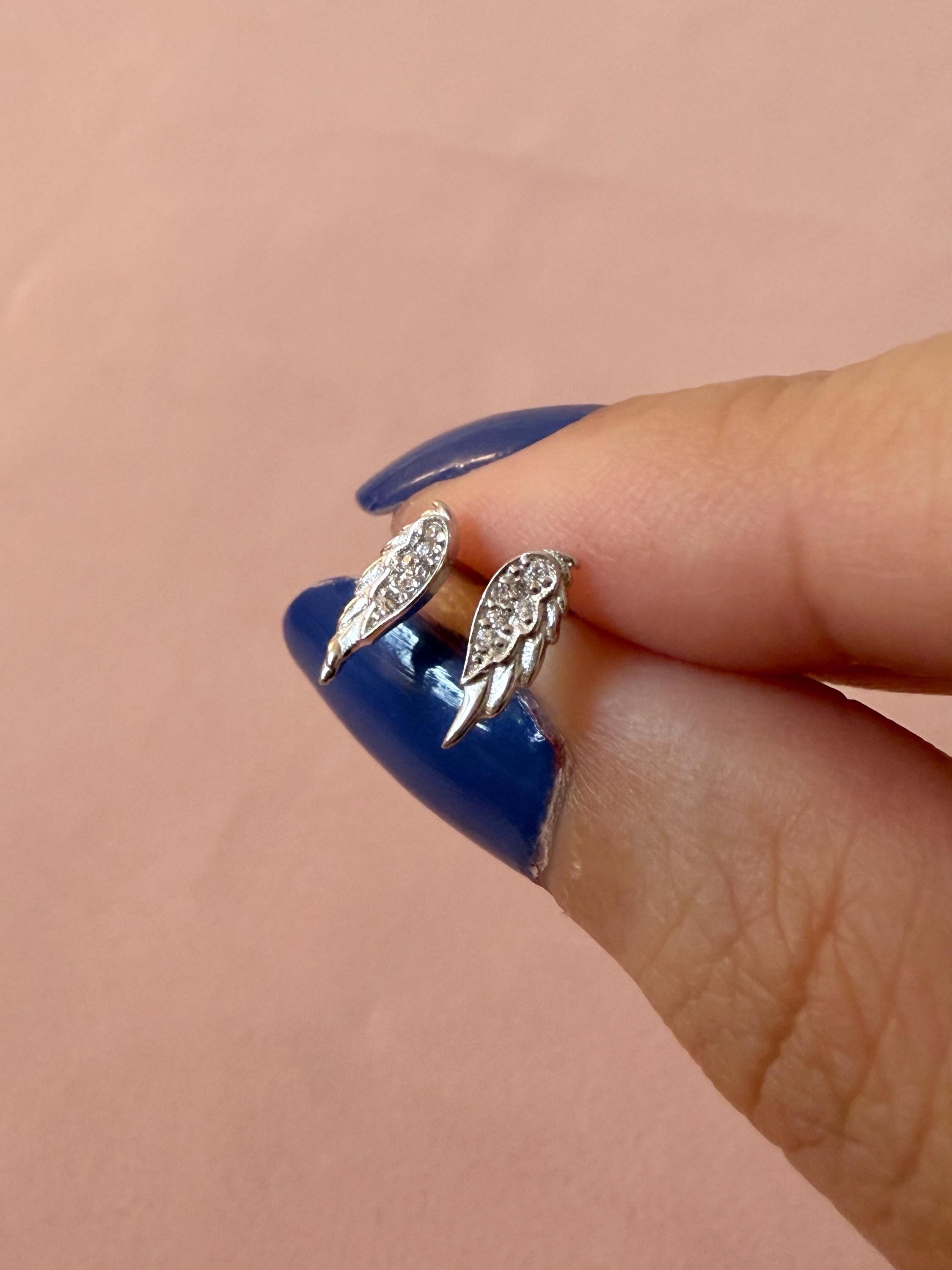Angel Wing CZ Earrings