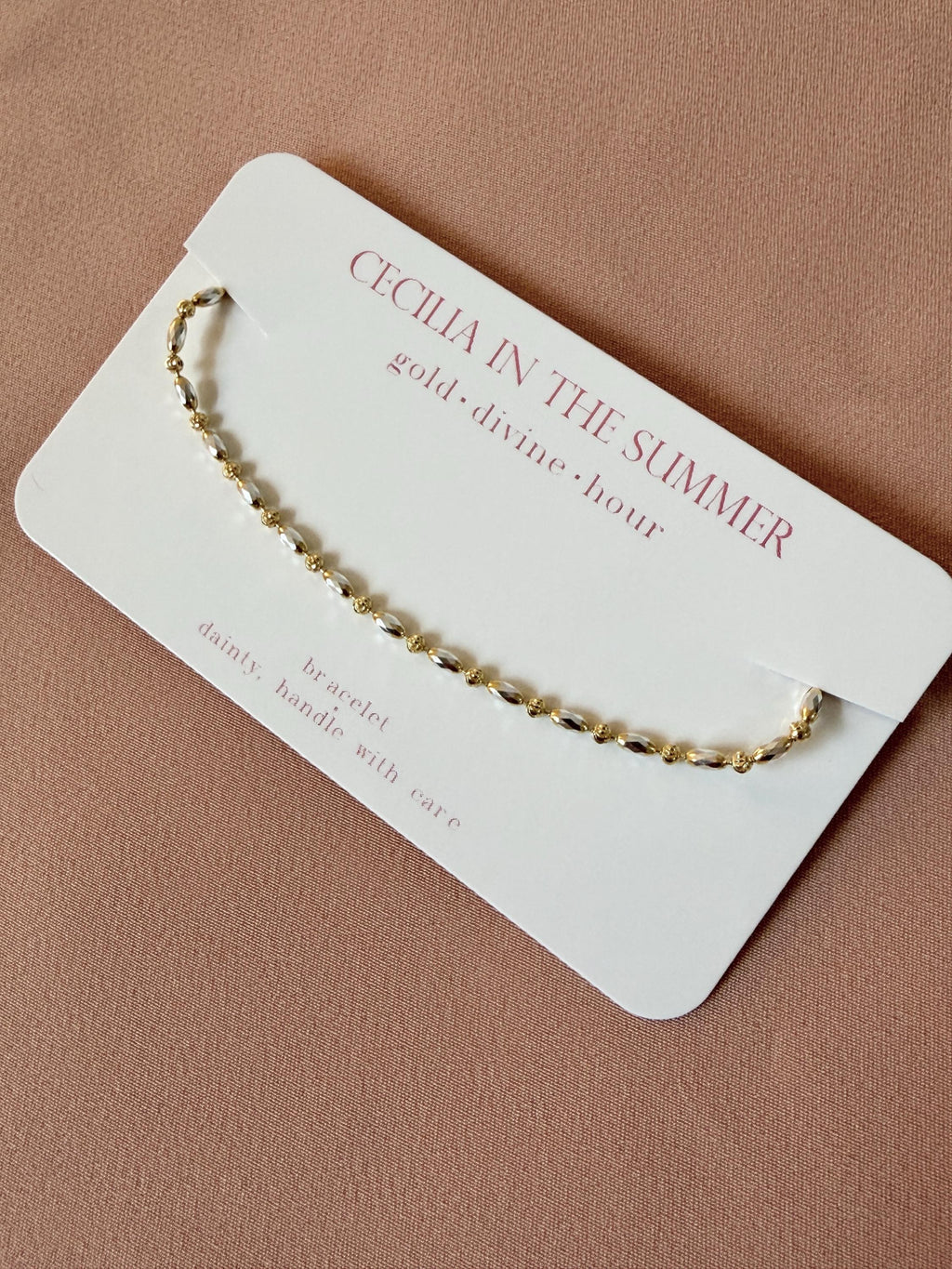 Two-Tone Oval Ball Chain Bracelet