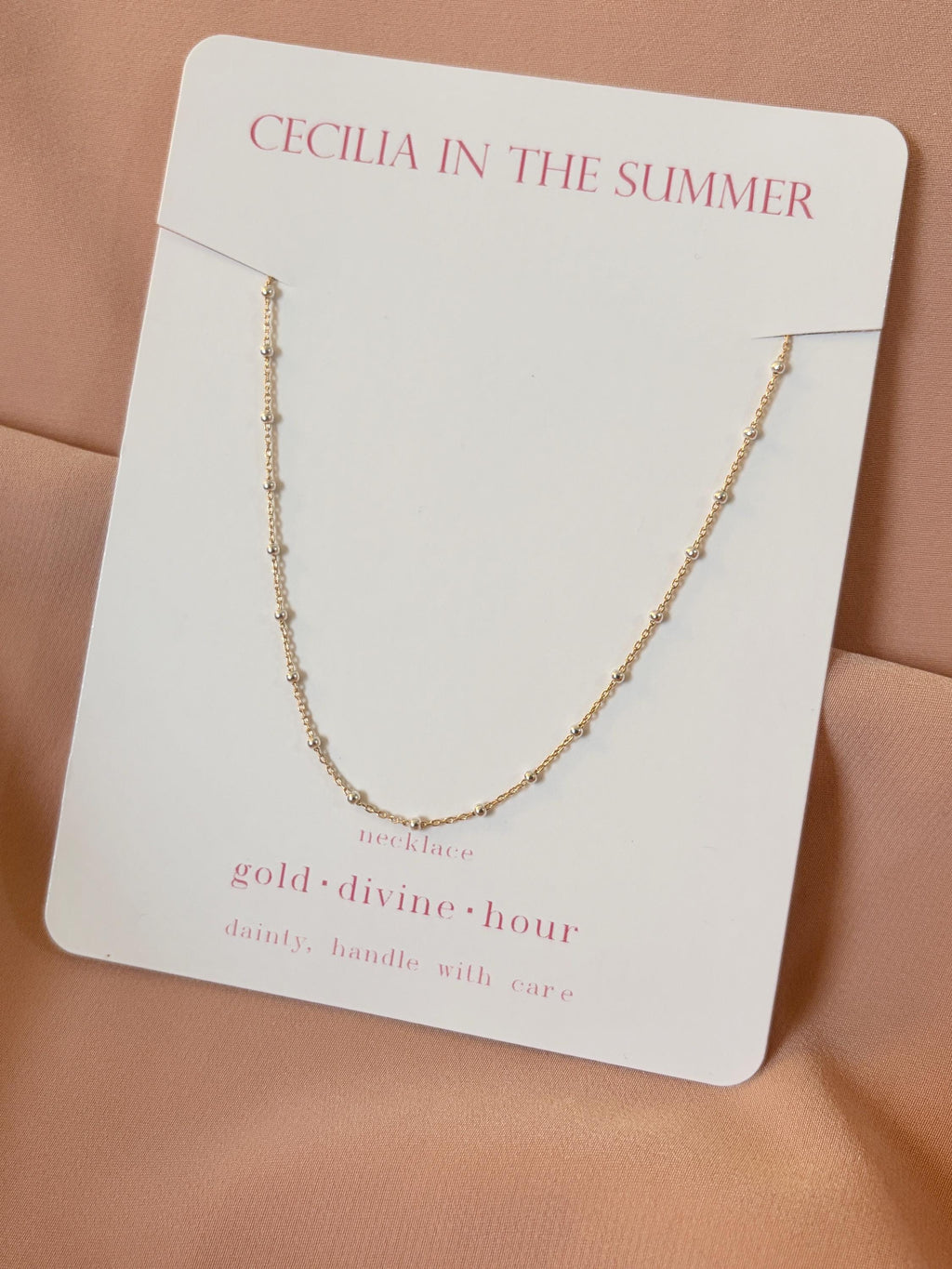 Two Tone Golden Dots & Silver Necklace
