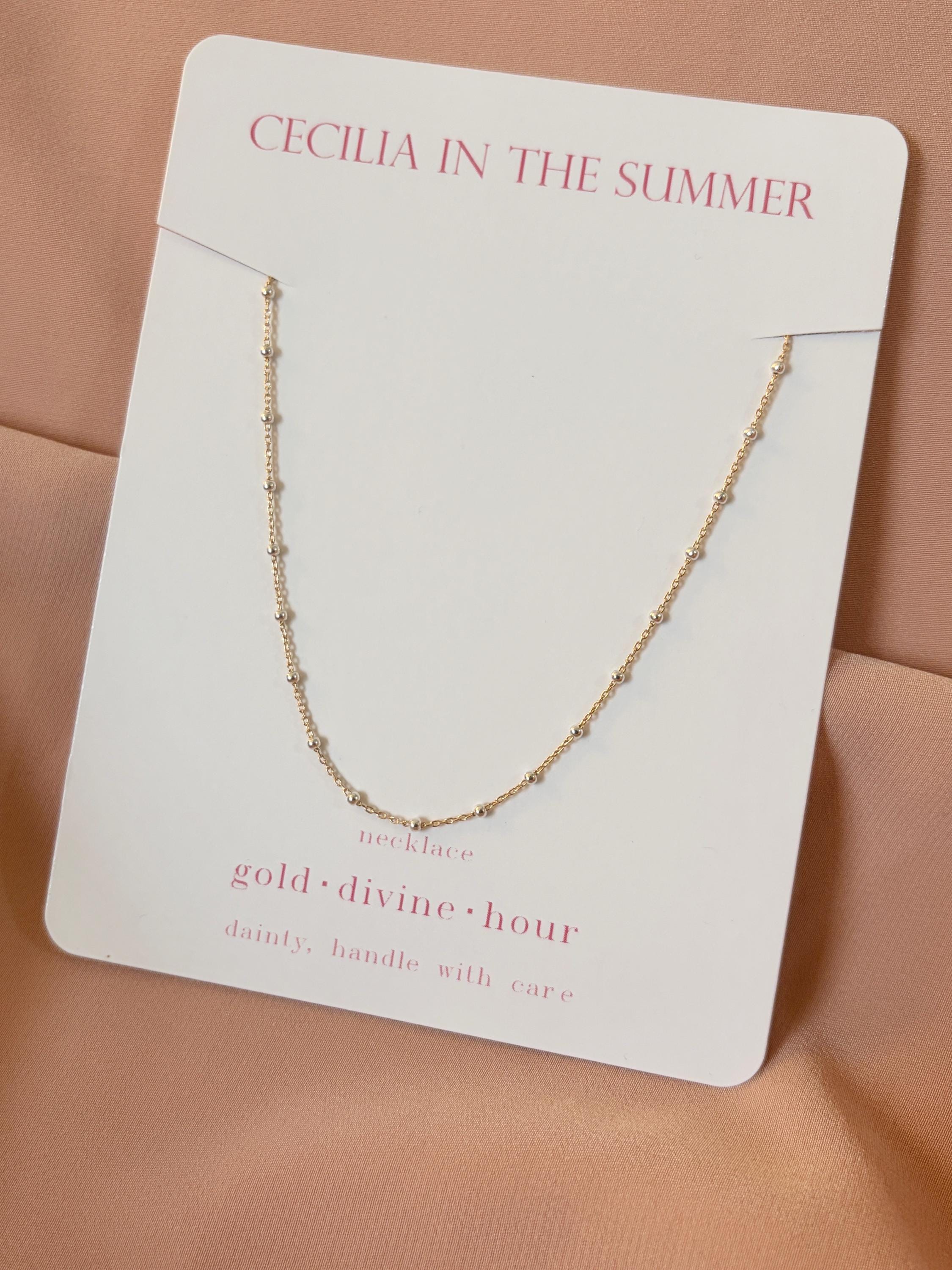 Two Tone Golden Dots & Silver Necklace