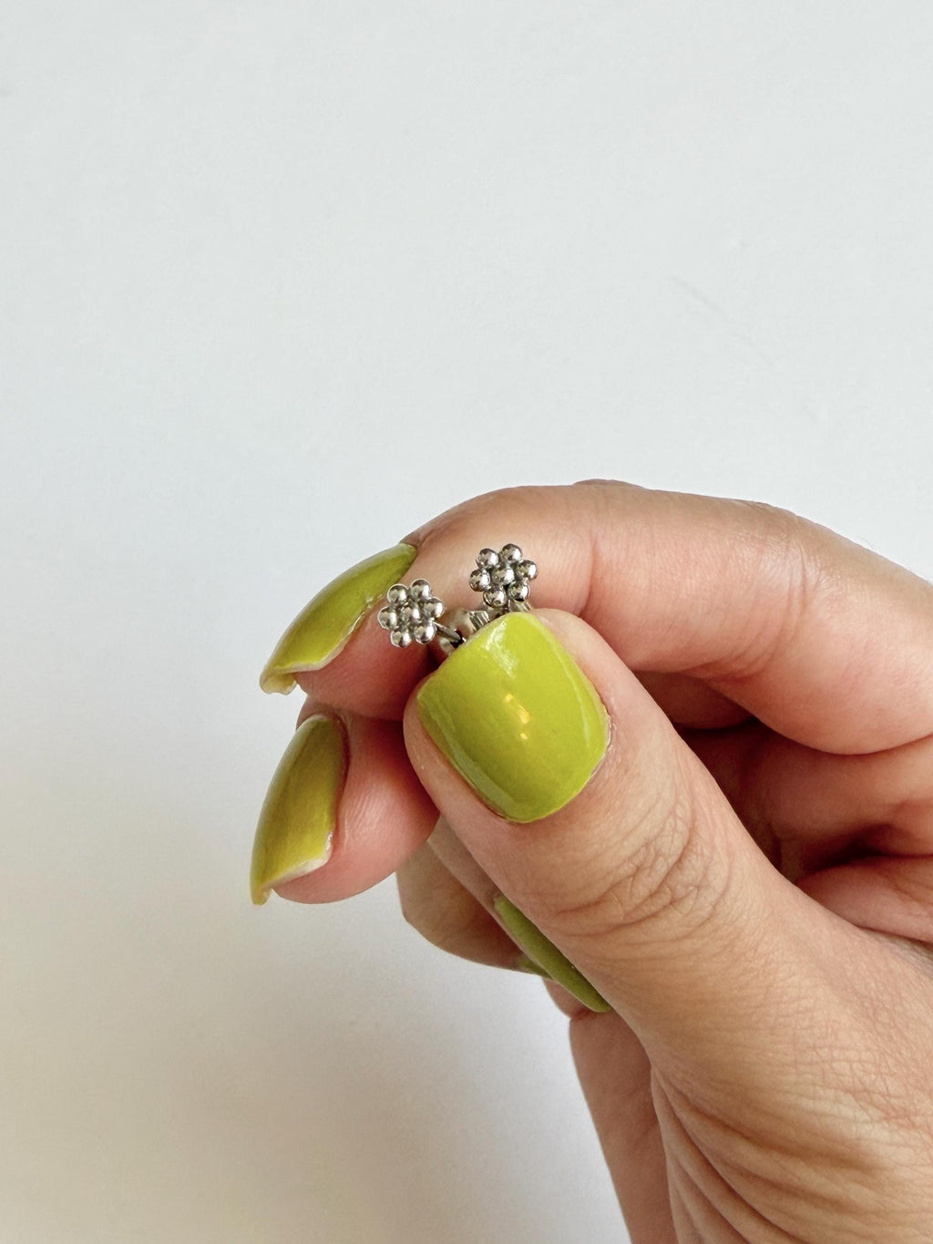 Golden Dots Flower Stud Earrings