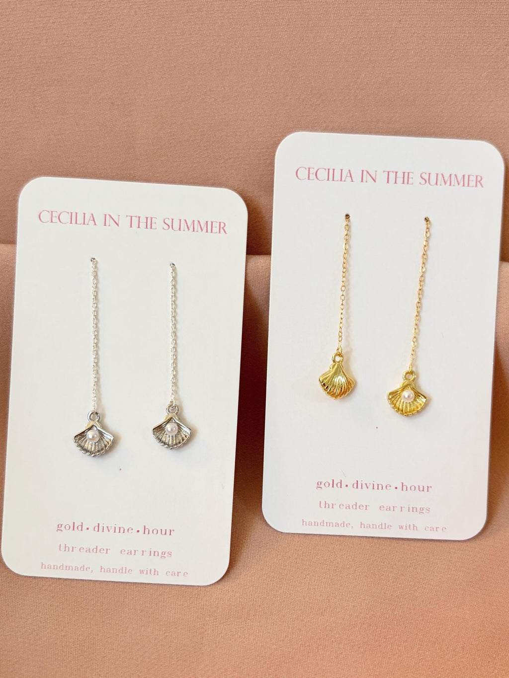 Clam Threader Earrings ~ Our Ocean
