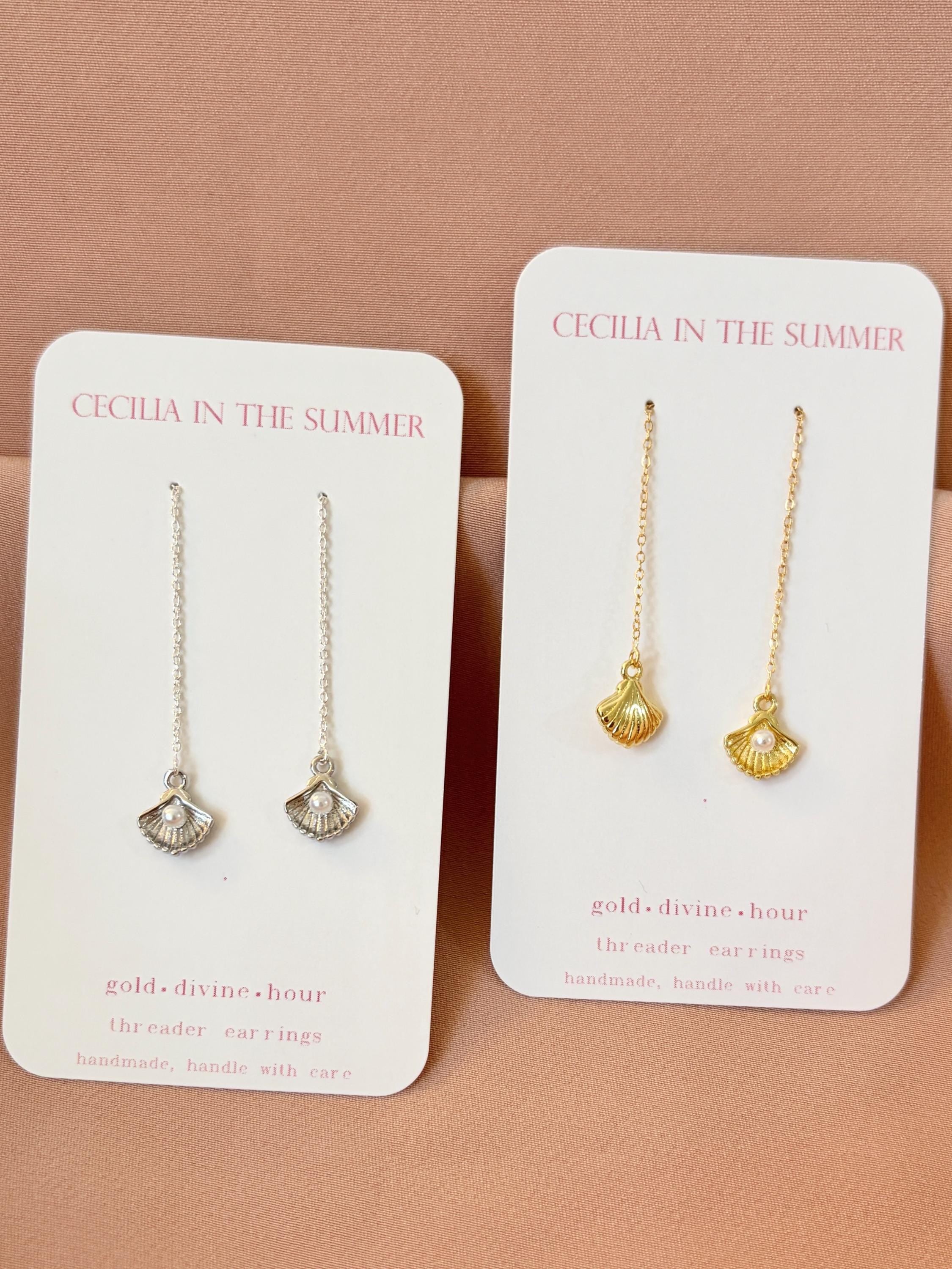 Clam Threader Earrings ~ Our Ocean