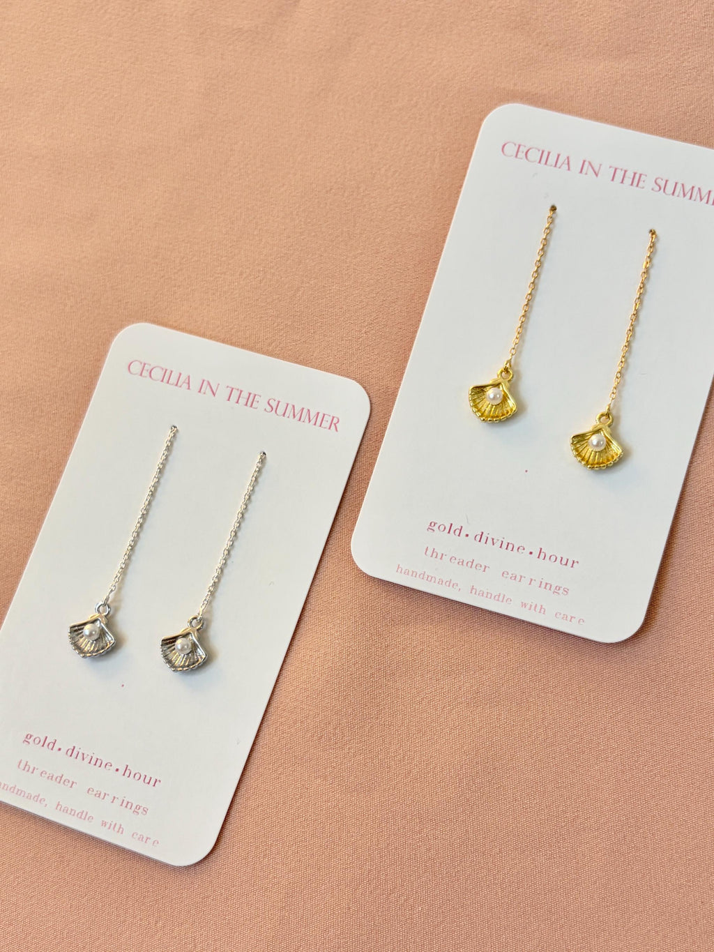 Clam Threader Earrings ~ Our Ocean