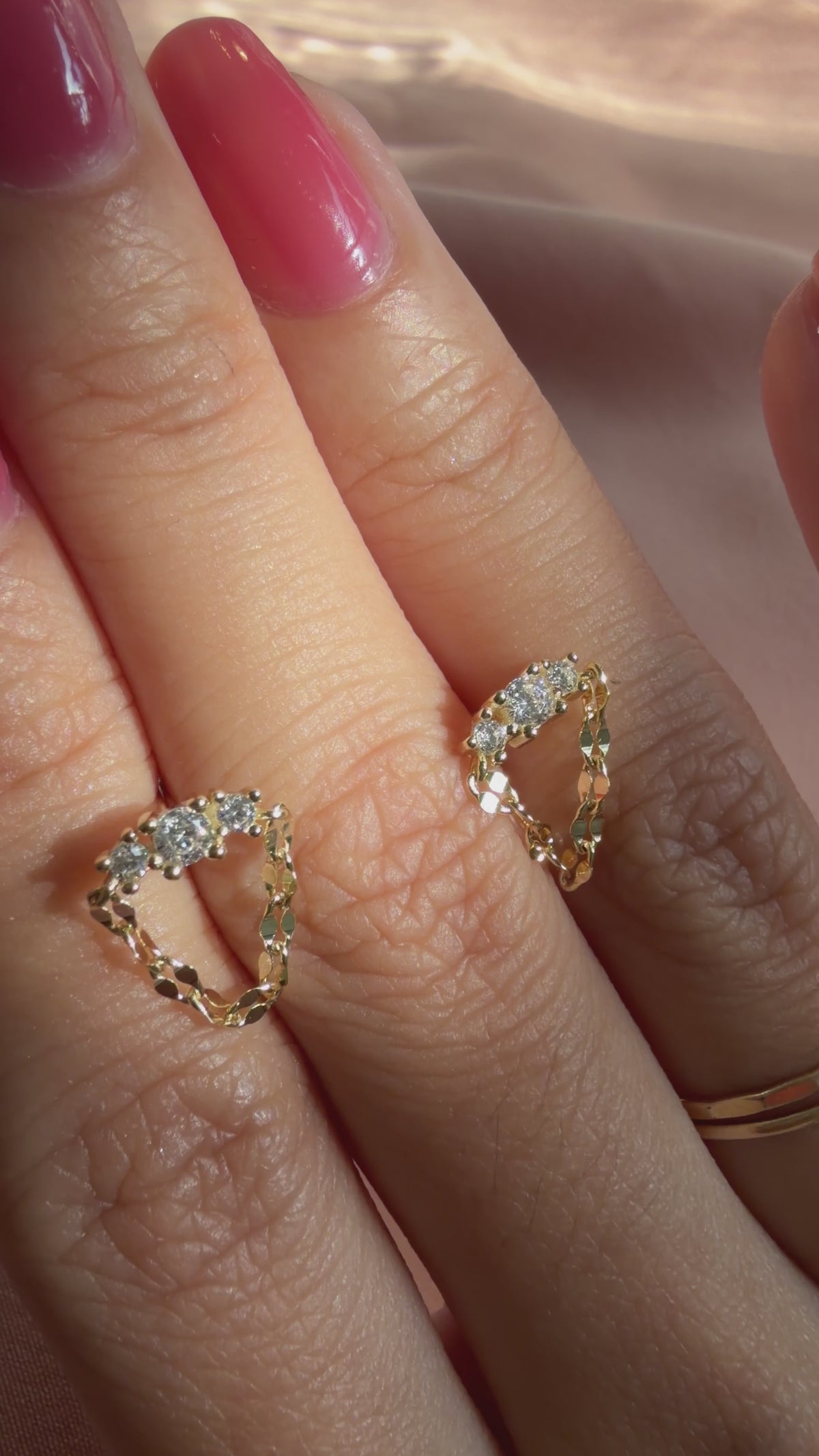 Sparkle Tiara Chain Drop Stud Earrings